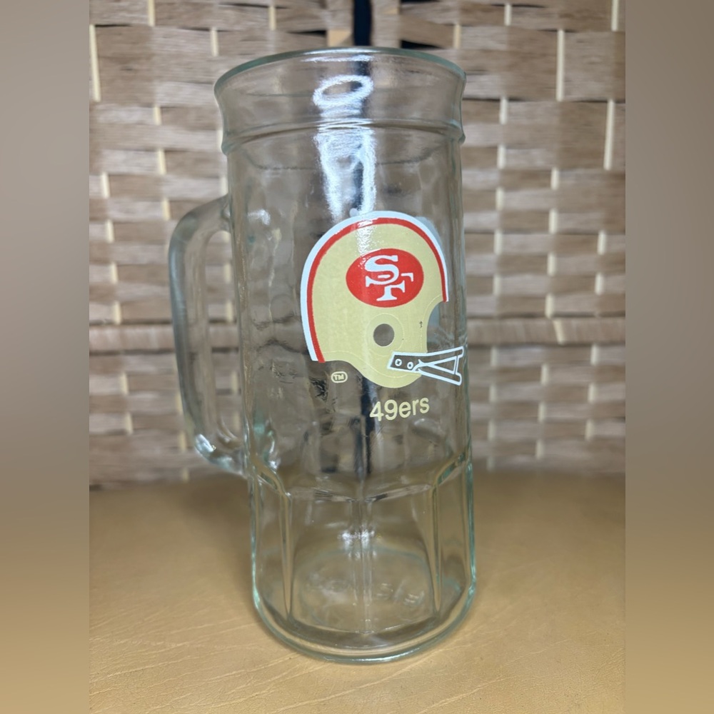 Vintage 1980's San Francisco 49ers Tall 20 Oz Beer Mug Fisher NFL